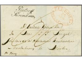 Briefomslag van Paramaribo 21-6-1835 naar Haarlem met cursief stempel Posterij Suriname en ovaal stempel Zee-Brief Den-Helder