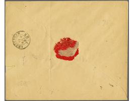 1 gulden bruin en grijs op aangetekende overgefrankeerde filatelistische envelop van Paramaribo 23-10-1891 over Le Havre naar