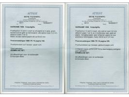 Hulpuitgifte 1898. 9 proefopdrukken 10 cent in type II in verschillende kleuren op diverse soorten papier: in zwart op glad w