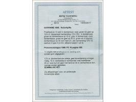 Hulpuitgifte 1898. 14 proefopdrukken 10 cent in type II in verschillende kleuren op diverse waarden. In rood, donkerrood, gro