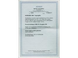 Hulpuitgifte 1898. Proefopdruk 10 cent in zwart in type II op 12½ cent blauwzwart, 15 cent grijs, 20 cent groen en 30 cent li