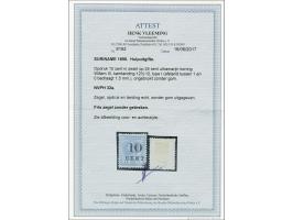 Hulpuitgifte 10 op 25 cent ultramarijn tanding 12½ x 12 in type I, pracht ex. met certificaat Vleeming 2017, cat.w. 700