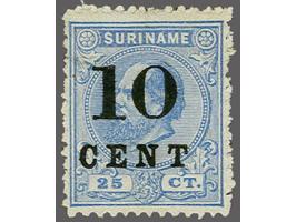 Hulpuitgifte 10 op 25 cent ultramarijn tanding 12½ x 12 in type II, pracht ex. met certificaat Vleeming 2017, cat.w. 700