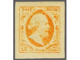 15 cent oranjegeel pos. 99, zeer breedrandig luxe ex. met certificaat Vleeming 2017, cat.w. 1100+