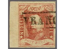 10 cent wijnrood pos. 61 met velrand, pracht ex.