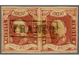 10 cent wijnrood pos. 47-48 in paar, pracht ex. (rechterzegel uiterst miniem schaafplekje), cat.w. 300