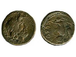 Republiek, L. Rubri Dosseni, 87 b.C AR Quinarius Neptunus, rev. dancing Victoria Seaby 268 vf
