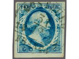 Oostburg B (Ey 350) goed op 5 cent blauw plaat I, pracht ex.