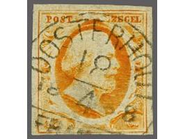 Oosterhout C (Ey 900) op 15 cent donkeroranje, vrijwel pracht ex. (onder kort doch niet aangesneden). Het Corinphila-archief 