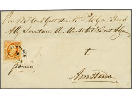 Terborgh B (Ey 400) op 15 cent donkeroranje pos. 25 met velrand op briefvoorzijde met groot deel achterkant van Varsseveld (l