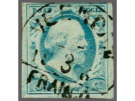 Veendam C (Ey 700) op 5 cent blauw, vrijwel pracht ex. (boven kort, doch niet aangesneden). Herkomst: collectie Berghuijs (19