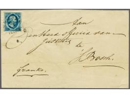 Waalwyk A (Ey 350) op 5 cent donkerblauw plaat I op briefomslag van Grevelduin-Kapelle (langstempel achterzijde) naar Den Bos