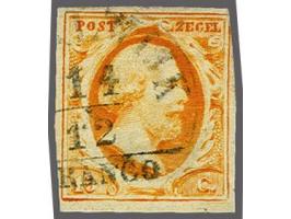 Waalwyk A (Ey RRR) op 15 cent donkeroranje, fraai ex. (randen). Het Corinphila-archief meldt 5 afdrukken van dit stempel op d