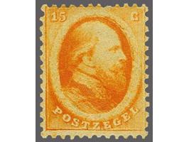 15 cent oranje, pracht ex. met volle originele gom, cat.w. 1350