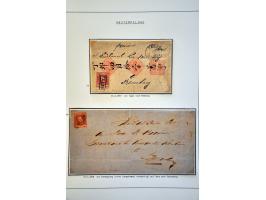 gespecialiseerde collectie 1864-1868 w.b. nr. 1 (24x w.b. 3 ex. ongebruikt zonder gom, 2 paartjes, 2 briefvoorzijdes en 1 pos