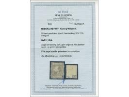 50 cent goudkleur type II tanding 12¾ x 11¾, pracht ex. met certificaat Vleeming 2017: Fris zegel zonder gebreken in mooie kl