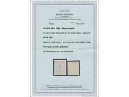2½ cent violet tanding 13¼ grote gaten, pracht ex. met certificaat Vleeming 2017, cat.w. 650