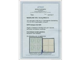 12½ cent grijs in gecombineerd tandingpaar 11½ x 12 en 12½ x 12 grote gaten, pracht ex. (tanding met plakkers verstevigd) met