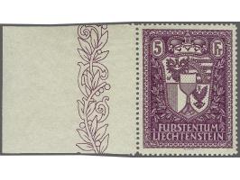 Vaduz 5 frank donkerviolet, pracht ex. met velrand, cat.w. 850
