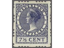 Driegaats 7½ cent violet, pracht ex. met certificaat Vleeming 2017: Gom licht ingedroogd overigens fris zegel zonder gebreken
