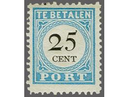 25 cent lichtblauw tanding 11½ x 12 type IV, pracht ex. met certificaat Vleeming 2017, cat.w. 825