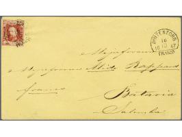Buitenzorg (Voerman 150) op zeer frisse envelop 16-10-1867 naar Batavia-Salemba met certificaat Koopman 1984, luxe briefje!