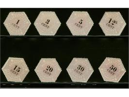 1 t/m 20 cent en 30 en 50 cent, frisse pracht ex., cat.w. 2220