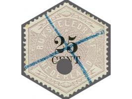 25 cent lila en zwart, pracht ex. met certificaat Vleeming 2017: Linksboven lichtbruin tandpuntje, overigens zonder gebreken 