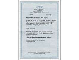 Postbewijs 1 t/m 10 gulden, pracht ex. (enkele waarden originele zwarte puntjes in papier) met certificaat Vleeming 2017, cat