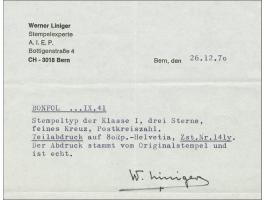 Helvetia 80 centimes grijs op glad krijtpapier (Zst. 141y), pracht ex. met certificaat Liniger 1970, cat.w. CHF 420