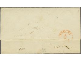 Arnhem A (Ey 75) op 10 cent karmijn plaat I pos. 69 op vouwbrief 17-8-1852 naar Utrecht met tevens geschreven Spoed, pracht e