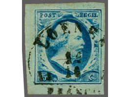 Loenen B (Ey 150) op 5 cent blauw plaat III pos. 21 met hoekvelrand, pracht ex.