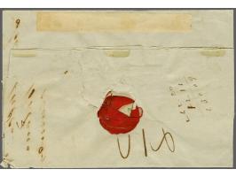 Landmailstempel in rood op vouwbrief van Rotterdam 22-4-1852 over Marseille naar Samarang met portaangifte 210 (duiten), vrij