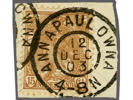 Annapaulowna goede afdruk op Bontkraag 15 cent bruin op fragment, pracht ex., cat.w. 80