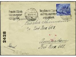 Envelop Leipzig 18.4.40 met 25 Pf. naar Postbus 601 Amsterdam (postbus 601 was undercover adres voor correspondentie tussen D