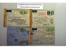 Nederland en iets diverse landen, 60 poststukken naar buitenland 1940-1942, veel doorgezonden post of via schuiladressen (und