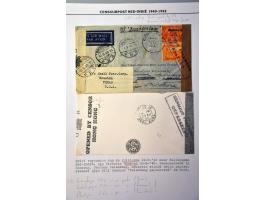 Nederland en iets diverse landen, 60 poststukken naar buitenland 1940-1942, veel doorgezonden post of via schuiladressen (und