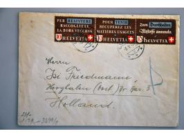 Westerbork 5 poststukken uit buitenland Italië (12.6.1940 verzonden en aangetekend 1941), Argentinië (voorzijde carta postal 