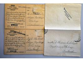 48 poststukken 1946-1948 w.b. bewarings- en verblijfskamp te Harskamp (met voordruk), algemeen KAMP (uit Sluis, Vught), formu