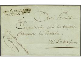 Don A HOLLANDE TROUPES Foises pracht afdruk in zwart op portvrije brief Breda 2 fructidor an 10 (20 aug.1802) naar La Haye me