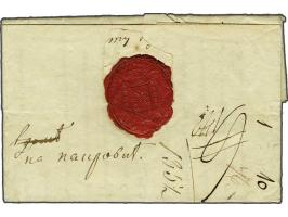 HOLLANDE TROUPES Foises + PORT PAYÉ beide rood, resp. deels zwak en pracht afdruk op brief La Haye le 14 8bre 1807 aan A Mdam