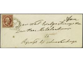 Wyk by Duurstede B (Ey 200) op 10 cent rood plaat V op envelop 26-5-1860 naar Rijswijk, pracht ex.