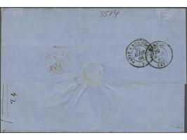 15 cent oranje in paar op briefomslag van Rotterdam 18-4-1866 naar Nantes (F), fris pracht ex.