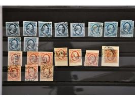 emissie 1852, nrs. 1 (10x) en 2 (10x w.b. paar) in goede tot mooie kwaliteit