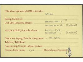 Verhuiskaart 6 cent Van Krimpen Amsterdam-Kiev (district nr. 37 verbeterd in 73), pracht ex. met aankomststempel op indruk