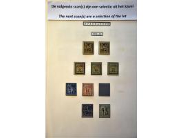collectie 1884 - 1947 w.b. Yv. 2 + 2a + 12 op albumbladen