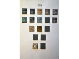 collectie 1884 - 1947 w.b. Yv. 2 + 2a + 12 op albumbladen