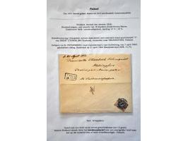 4 poststukken met serpentine zegels 1860-1866, resp. 2x met 20 pennii en 2x met 2 ex 20 pennii, tevens (3 zijden geopend) dam