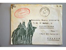 Algerije 6 geïllustreerde omslagen portvrij F.M. Poste aux armées 1959 Infermerie C.C.S. S.P. 88.551 A.F.N. naar Cournieres F