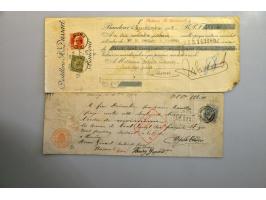 800 kwitanties ca. 1885-1920 met 10, 20, 25, 30, 40, 50, 60 en 70 cent. en 1 frc. frankering, veel geïllustreerd (doubletten)
